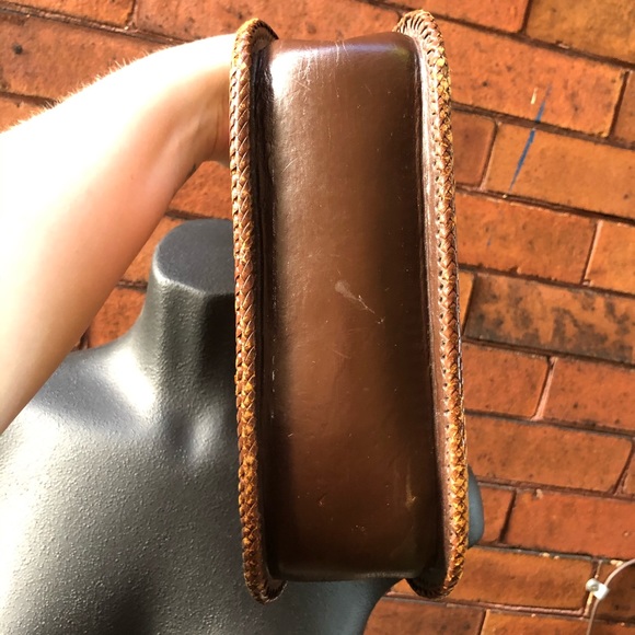 Vintage 70’s hand tooled floral leaf brown tan bag - Picture 2 of 5